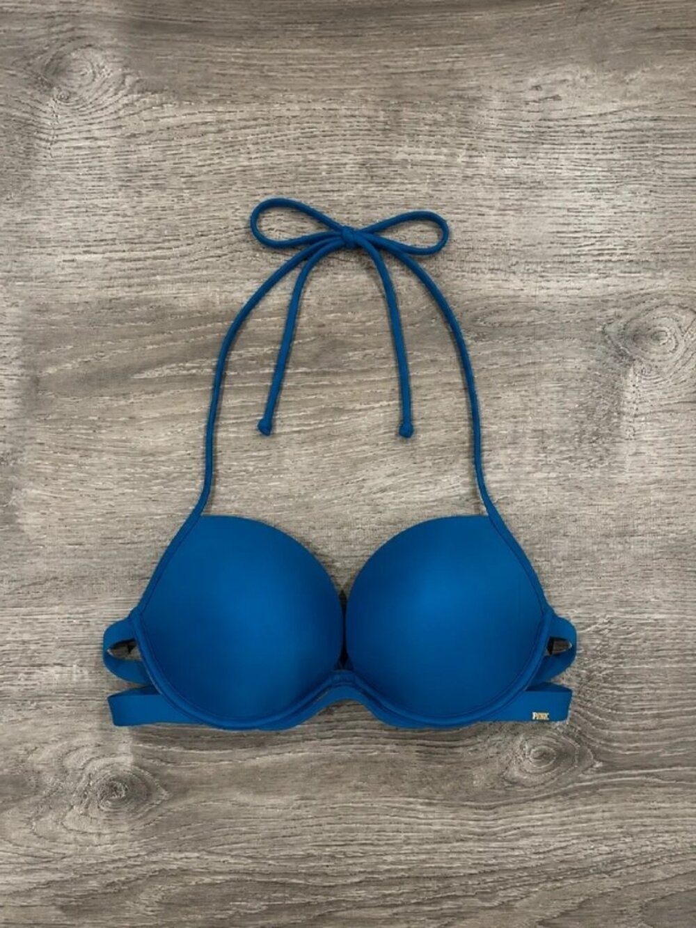 Victoria’s Secret PINK Strappy Halter Super Push-Up Top (Evening Tide)